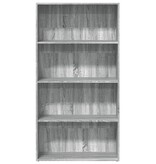 VidaXL Boekenkast 80x30x152 cm bewerkt hout grijs sonoma eikenkleurig