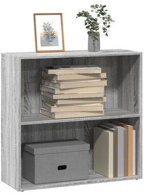 VidaXL Boekenkast 80x30x77 cm bewerkt hout grijs sonoma eikenkleurig