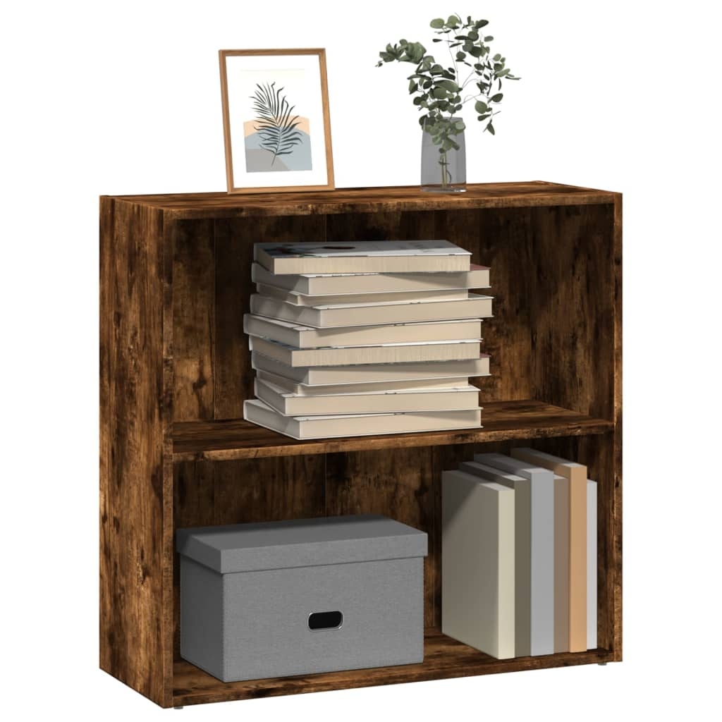 VidaXL Boekenkast 80x30x77 cm bewerkt hout gerookt eikenkleurig