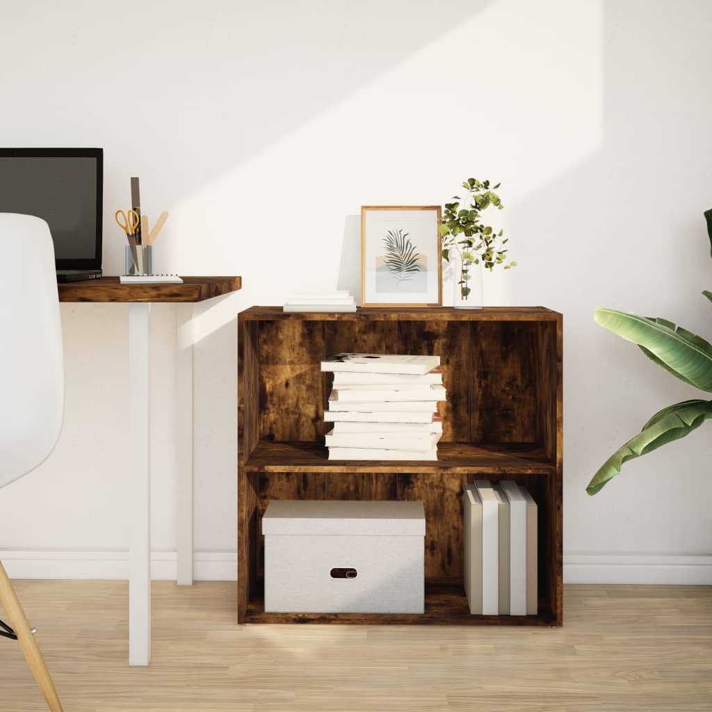VidaXL Boekenkast 80x30x77 cm bewerkt hout gerookt eikenkleurig