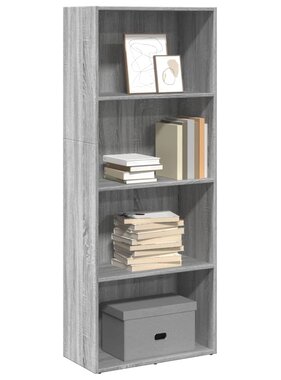 VidaXL Boekenkast 60x30x152 cm bewerkt hout grijs sonoma eikenkleurig