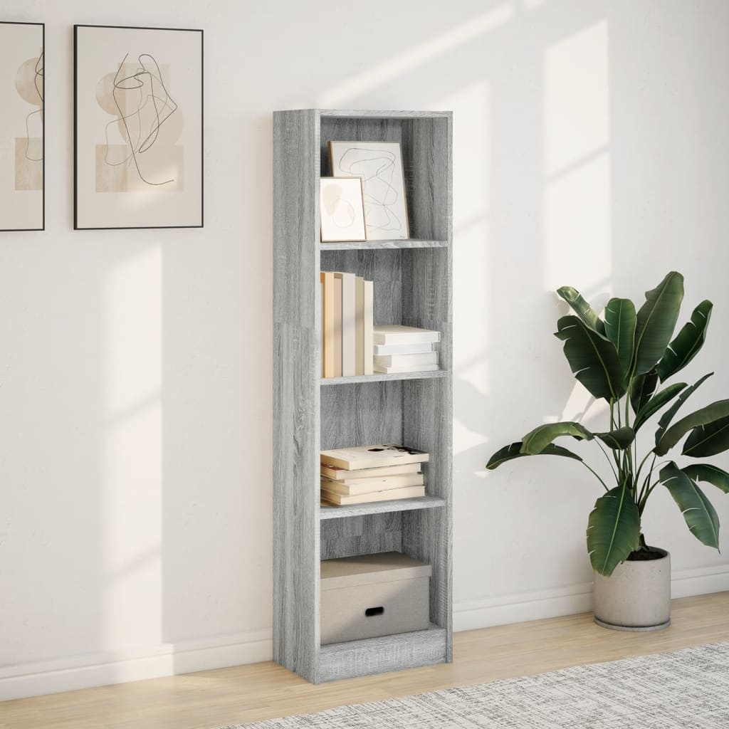 VidaXL Boekenkast 40x24x143 cm bewerkt hout grijs sonoma eikenkleurig