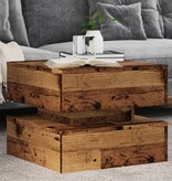 VidaXL Salontafel met LED-verlichting 50x50x40 cm oud houtkleurig