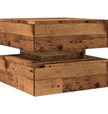 VidaXL Salontafel met LED-verlichting 50x50x40 cm oud houtkleurig