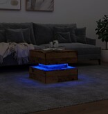 VidaXL Salontafel met LED-verlichting 50x50x40 cm oud houtkleurig