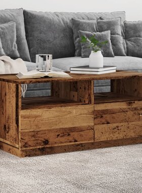 VidaXL Salontafel met LED-verlichting 90x49x40 cm oud houtkleurig