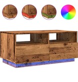VidaXL Salontafel met LED-verlichting 90x49x40 cm oud houtkleurig