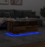 VidaXL Salontafel met LED-verlichting 90x49x40 cm oud houtkleurig