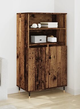 VidaXL Hoge kast 60x36x110 cm bewerkt hout oud houtkleurig