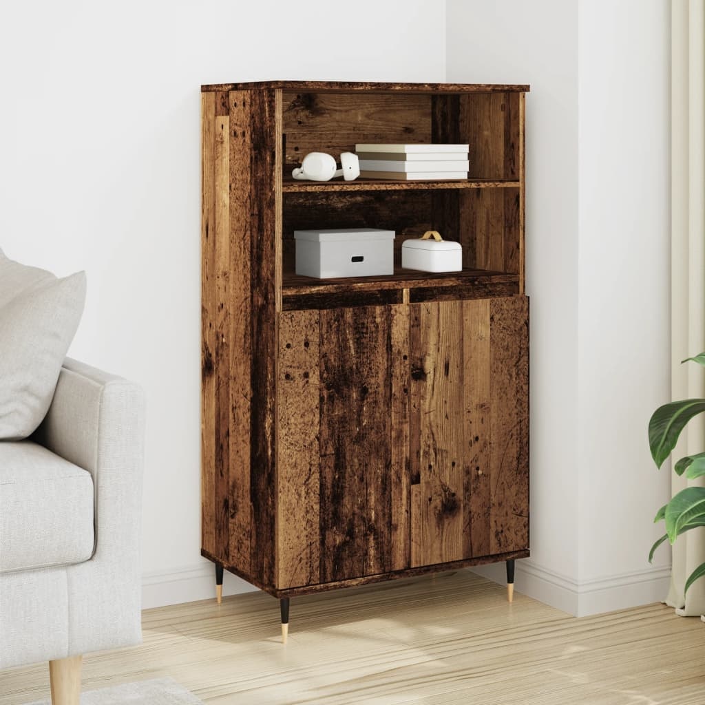 VidaXL Hoge kast 60x36x110 cm bewerkt hout oud houtkleurig