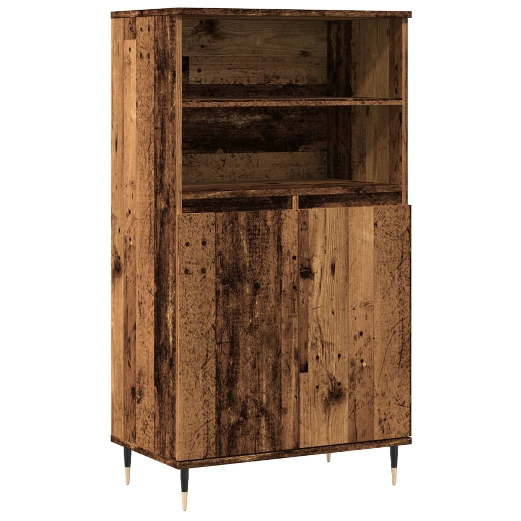 VidaXL Hoge kast 60x36x110 cm bewerkt hout oud houtkleurig