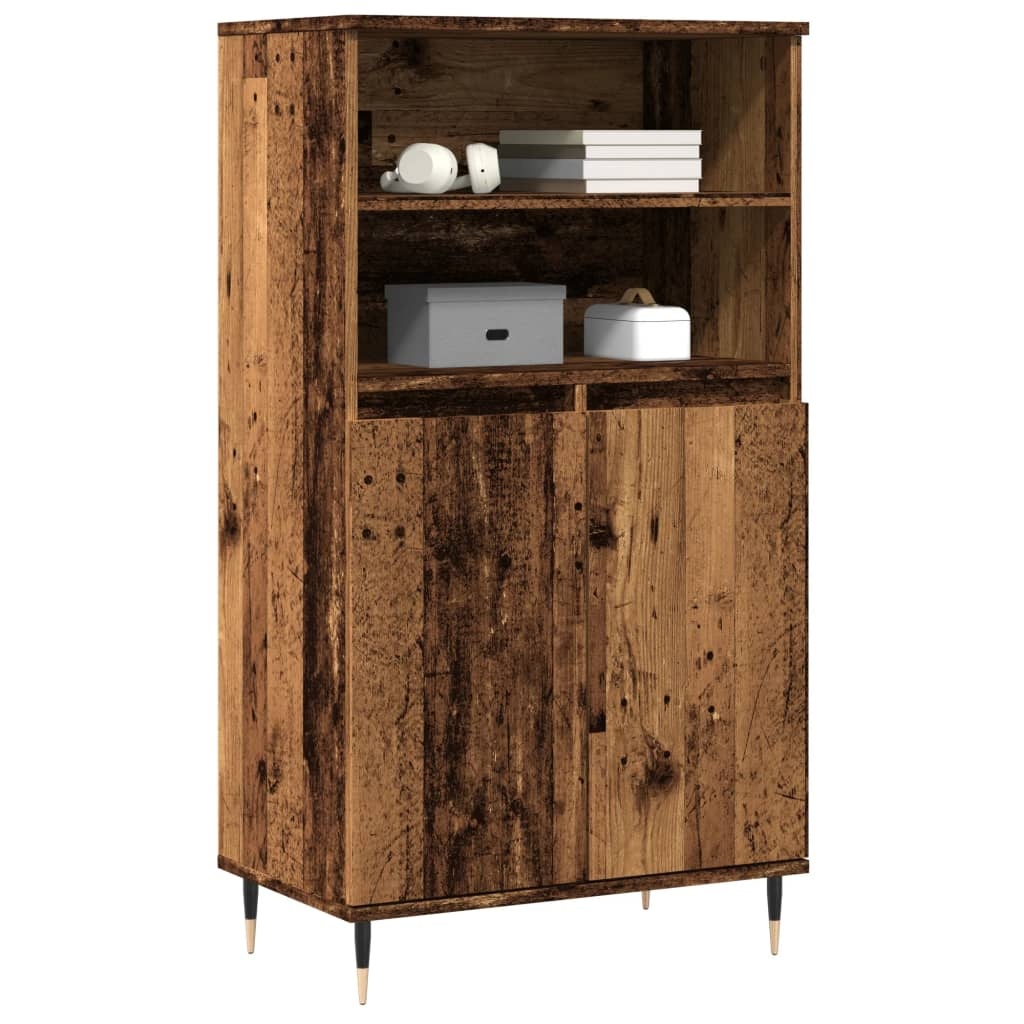 VidaXL Hoge kast 60x36x110 cm bewerkt hout oud houtkleurig