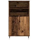 VidaXL Hoge kast 60x36x110 cm bewerkt hout oud houtkleurig