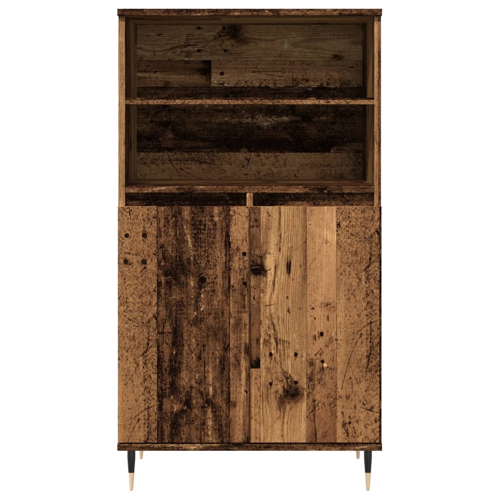 VidaXL Hoge kast 60x36x110 cm bewerkt hout oud houtkleurig