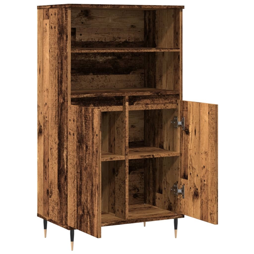 VidaXL Hoge kast 60x36x110 cm bewerkt hout oud houtkleurig