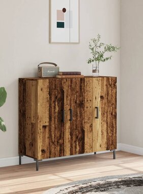 VidaXL Dressoir 90x34x80 cm bewerkt hout oud houtkleurig