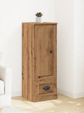VidaXL Hoge kast 36x35,5x103,5 cm bewerkt hout artisanaal eikenkleurig