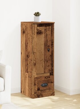 VidaXL Hoge kast 36x35,5x103,5 cm bewerkt hout oud houtkleurig