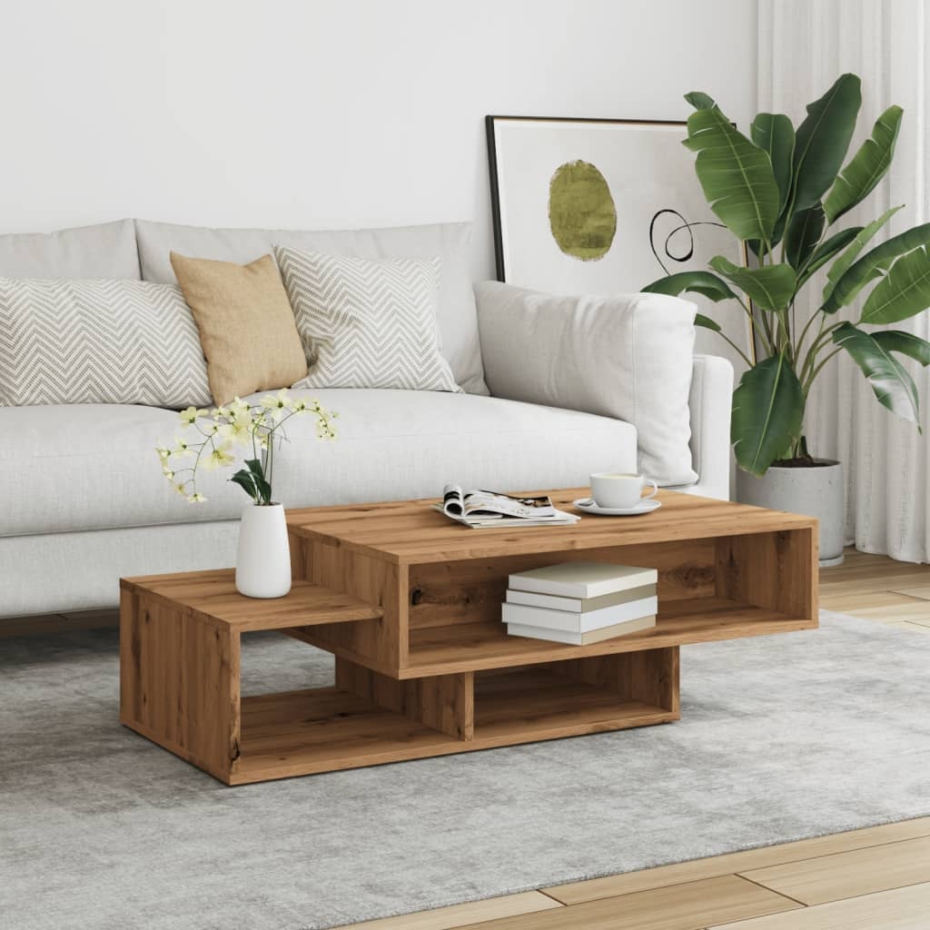 VidaXL Salontafel 105x55x32 cm bewerkt hout artisanaal eikenkleurig