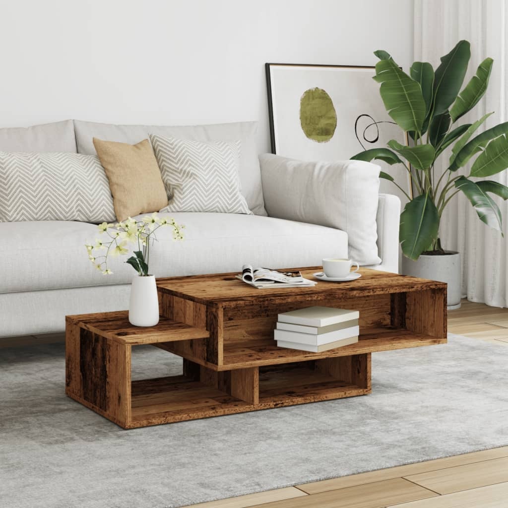 VidaXL Salontafel 105x55x32 cm bewerkt hout oud houtkleurig