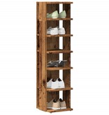 VidaXL Schoenenkast 28x27x102 cm bewerkt hout oud houtkleurig