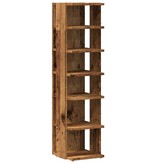 VidaXL Schoenenkast 28x27x102 cm bewerkt hout oud houtkleurig
