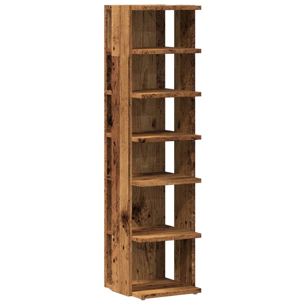 VidaXL Schoenenkast 28x27x102 cm bewerkt hout oud houtkleurig