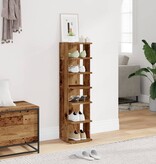 VidaXL Schoenenkast 28x27x102 cm bewerkt hout oud houtkleurig