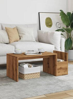 VidaXL Salontafel 90x45x35 cm bewerkt hout artisan eikenkleurig