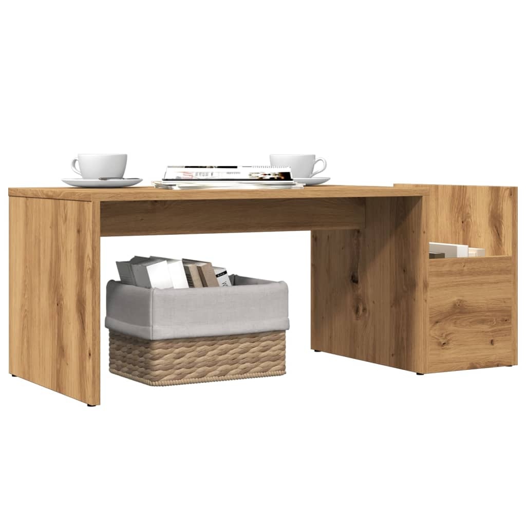 VidaXL Salontafel 90x45x35 cm bewerkt hout artisan eikenkleurig