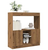 VidaXL Hoge kast 92x33x100 cm bewerkt hout artisanaal eikenkleur