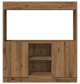 VidaXL Hoge kast 92x33x100 cm bewerkt hout artisanaal eikenkleur