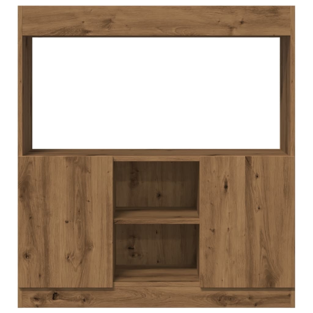 VidaXL Hoge kast 92x33x100 cm bewerkt hout artisanaal eikenkleur