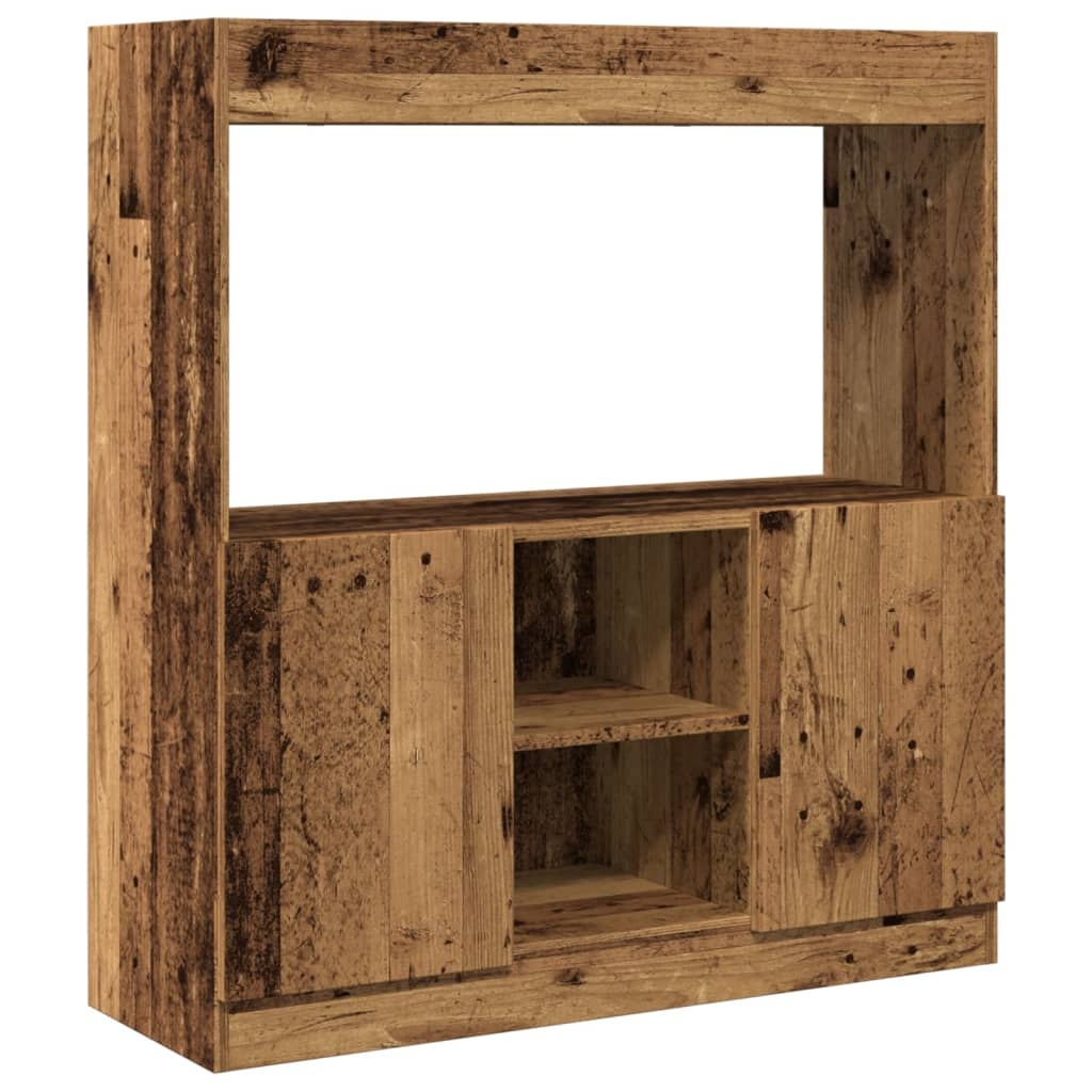 VidaXL Hoge kast 92x33x100 cm bewerkt hout oud houtkleurig