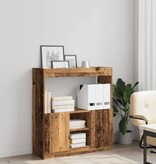VidaXL Hoge kast 92x33x100 cm bewerkt hout oud houtkleurig