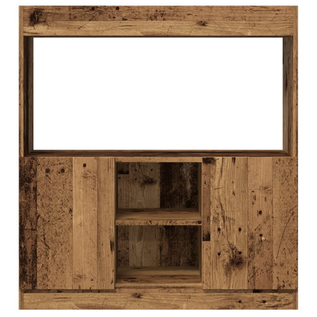 VidaXL Hoge kast 92x33x100 cm bewerkt hout oud houtkleurig