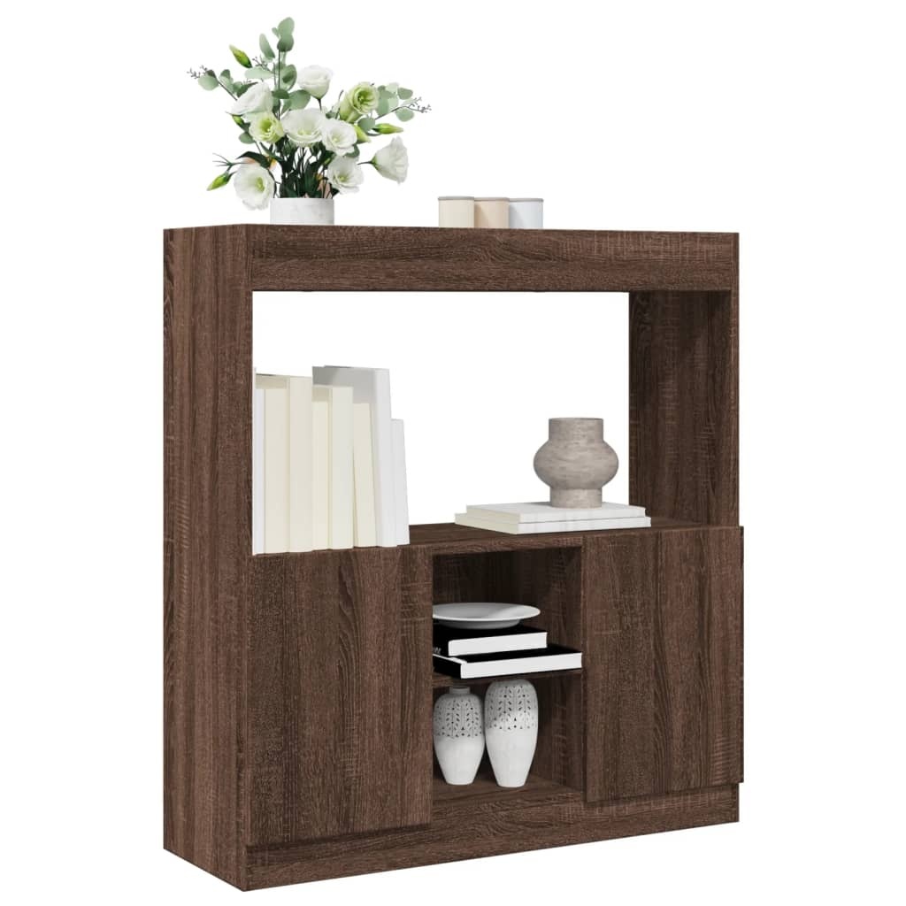 VidaXL Hoge kast 92x33x100 cm bewerkt hout bruin eikenkleurig