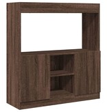 VidaXL Hoge kast 92x33x100 cm bewerkt hout bruin eikenkleurig