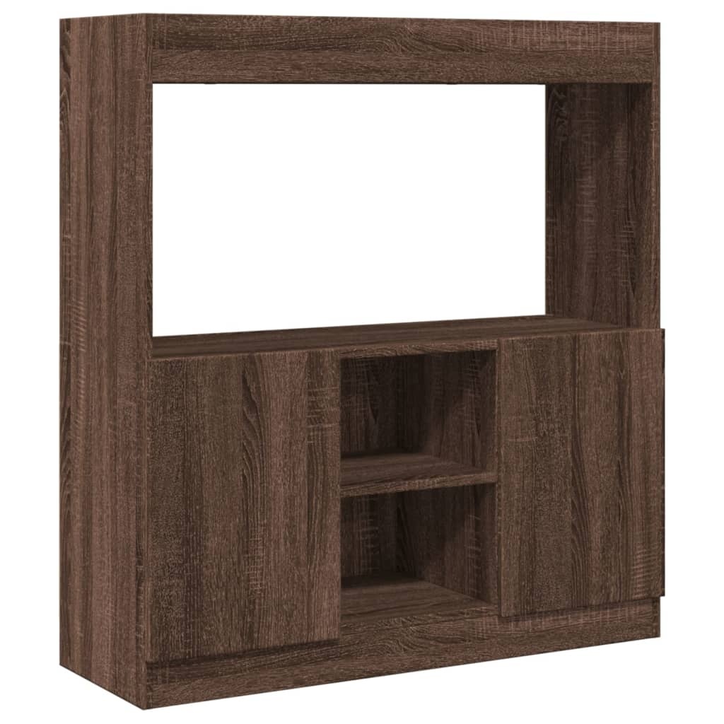 VidaXL Hoge kast 92x33x100 cm bewerkt hout bruin eikenkleurig