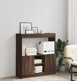 VidaXL Hoge kast 92x33x100 cm bewerkt hout bruin eikenkleurig
