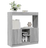 VidaXL Hoge kast 92x33x100 cm bewerkt hout grijs sonoma eikenkleurig
