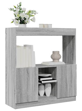 VidaXL Hoge kast 92x33x100 cm bewerkt hout grijs sonoma eikenkleurig