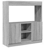 VidaXL Hoge kast 92x33x100 cm bewerkt hout grijs sonoma eikenkleurig