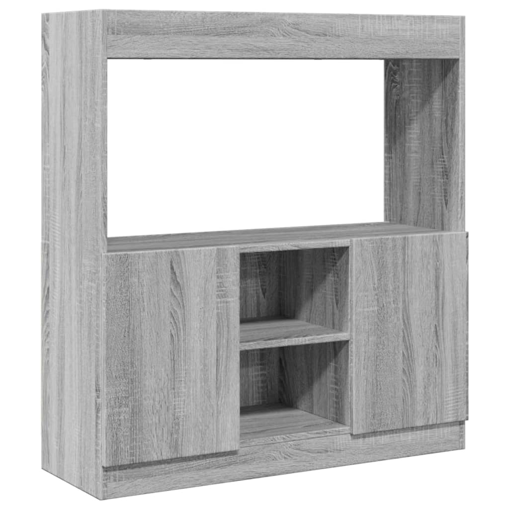 VidaXL Hoge kast 92x33x100 cm bewerkt hout grijs sonoma eikenkleurig