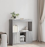 VidaXL Hoge kast 92x33x100 cm bewerkt hout grijs sonoma eikenkleurig