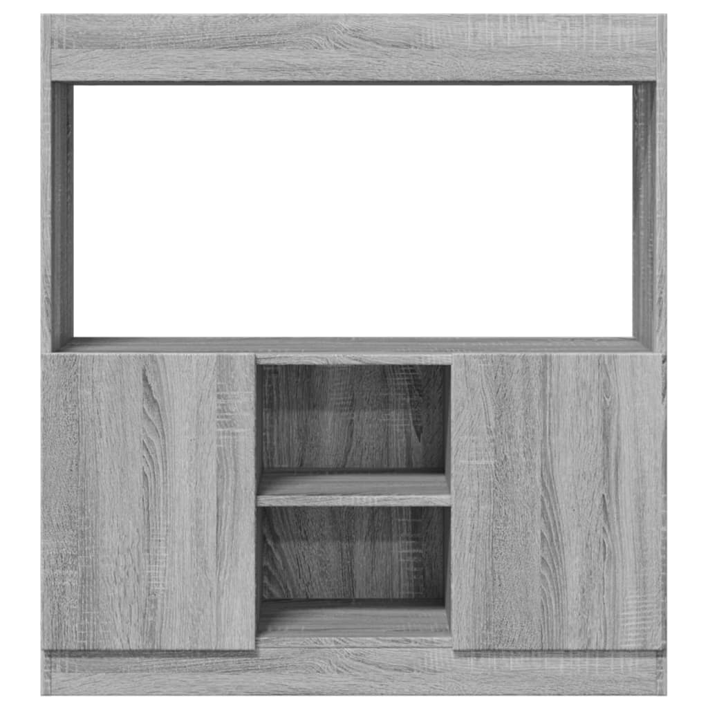 VidaXL Hoge kast 92x33x100 cm bewerkt hout grijs sonoma eikenkleurig