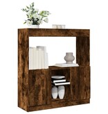 VidaXL Hoge kast 92x33x100 cm bewerkt hout gerookt eikenkleurig