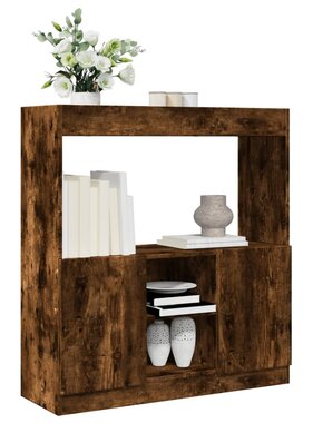 VidaXL Hoge kast 92x33x100 cm bewerkt hout gerookt eikenkleurig