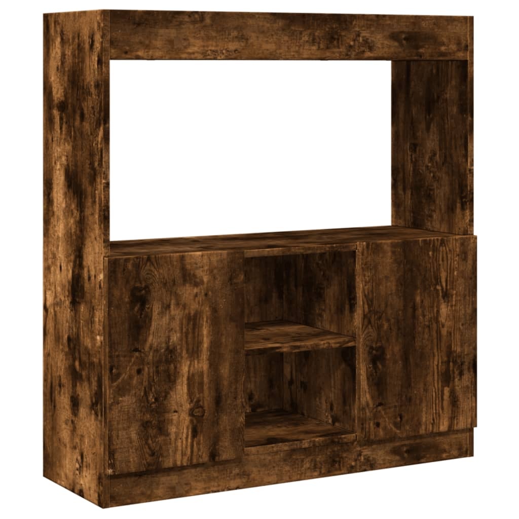 VidaXL Hoge kast 92x33x100 cm bewerkt hout gerookt eikenkleurig