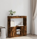 VidaXL Hoge kast 92x33x100 cm bewerkt hout gerookt eikenkleurig